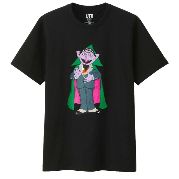 Uniqlo x KAWS x Sesame Street NWT Black Count tee - Picture 3 of 4